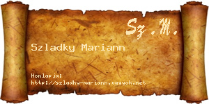 Szladky Mariann névjegykártya